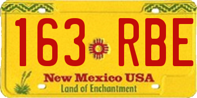 NM license plate 163RBE