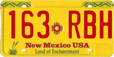 NM license plate 163RBH