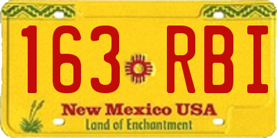 NM license plate 163RBI