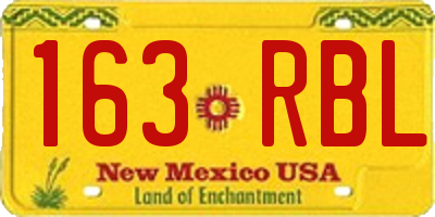 NM license plate 163RBL