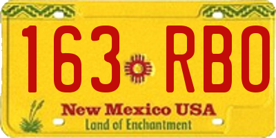 NM license plate 163RBO