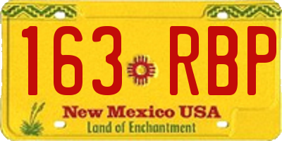 NM license plate 163RBP
