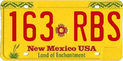 NM license plate 163RBS