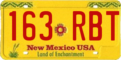 NM license plate 163RBT