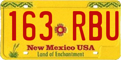 NM license plate 163RBU