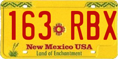 NM license plate 163RBX
