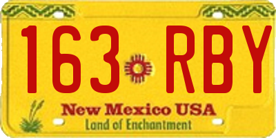 NM license plate 163RBY
