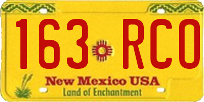NM license plate 163RCO