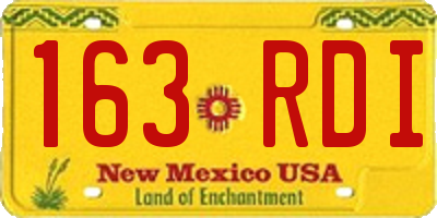 NM license plate 163RDI