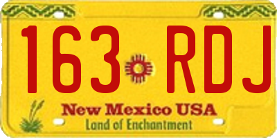 NM license plate 163RDJ