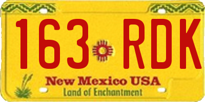 NM license plate 163RDK