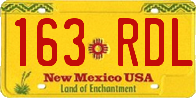 NM license plate 163RDL