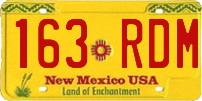 NM license plate 163RDM