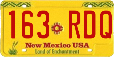 NM license plate 163RDQ