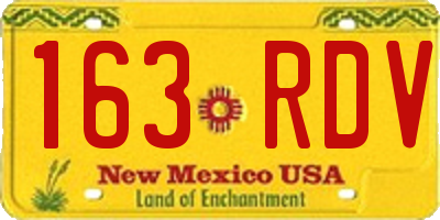 NM license plate 163RDV