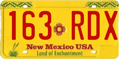 NM license plate 163RDX