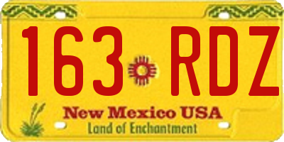 NM license plate 163RDZ