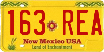 NM license plate 163REA