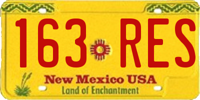 NM license plate 163RES