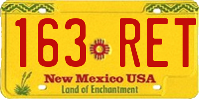 NM license plate 163RET