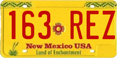 NM license plate 163REZ