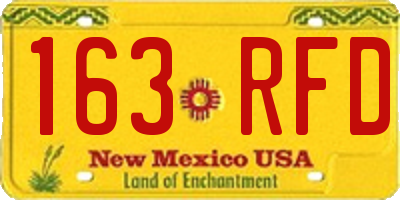 NM license plate 163RFD