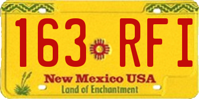 NM license plate 163RFI