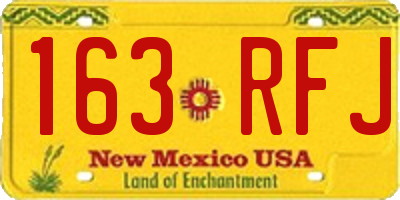 NM license plate 163RFJ