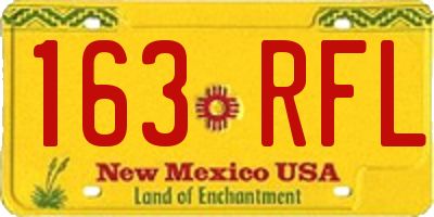 NM license plate 163RFL