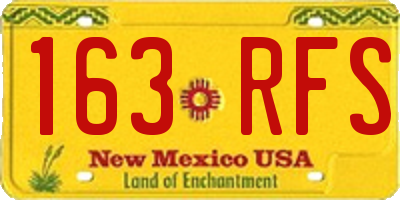 NM license plate 163RFS