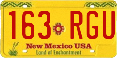 NM license plate 163RGU