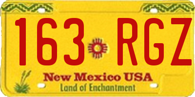 NM license plate 163RGZ