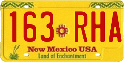 NM license plate 163RHA