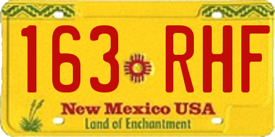 NM license plate 163RHF