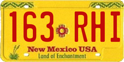 NM license plate 163RHI