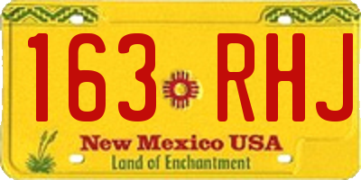 NM license plate 163RHJ