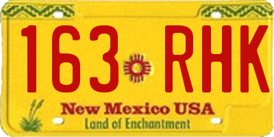 NM license plate 163RHK