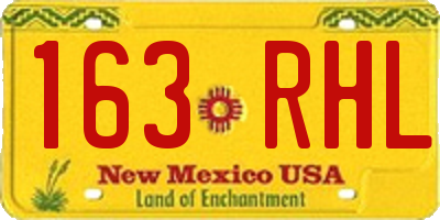 NM license plate 163RHL