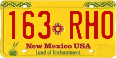 NM license plate 163RHO