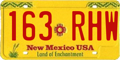 NM license plate 163RHW