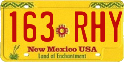 NM license plate 163RHY