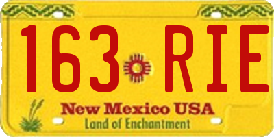 NM license plate 163RIE