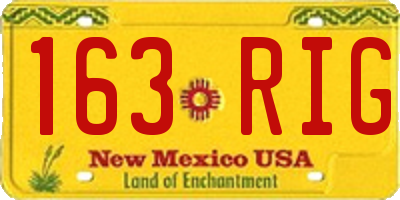 NM license plate 163RIG