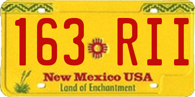 NM license plate 163RII