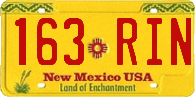 NM license plate 163RIN