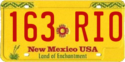 NM license plate 163RIO