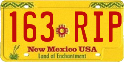 NM license plate 163RIP