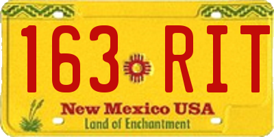 NM license plate 163RIT
