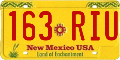 NM license plate 163RIU
