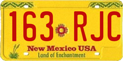 NM license plate 163RJC